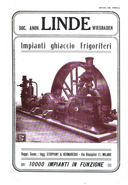 Rivista del freddo periodico mensile illustrato tecnico, scientifico, economico, commerciale