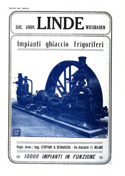 Rivista del freddo periodico mensile illustrato tecnico, scientifico, economico, commerciale