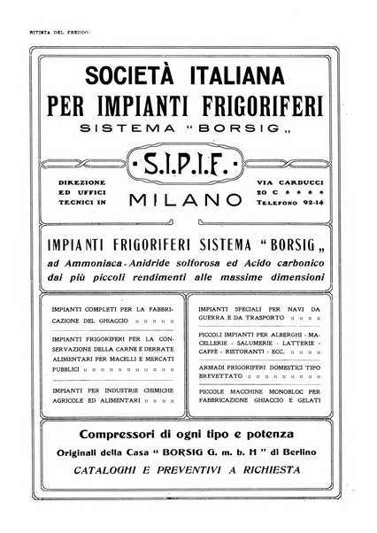 Rivista del freddo periodico mensile illustrato tecnico, scientifico, economico, commerciale