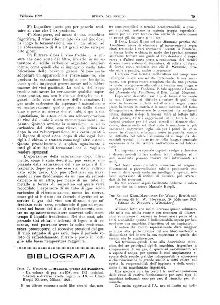 Rivista del freddo periodico mensile illustrato tecnico, scientifico, economico, commerciale