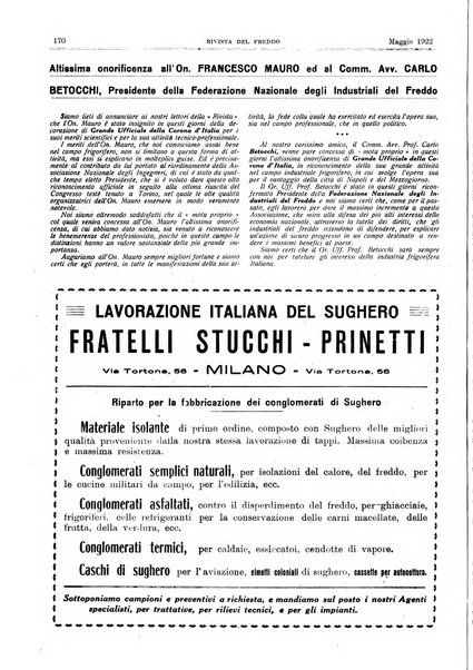 Rivista del freddo periodico mensile illustrato tecnico, scientifico, economico, commerciale