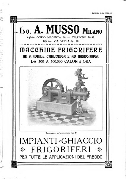 Rivista del freddo periodico mensile illustrato tecnico, scientifico, economico, commerciale