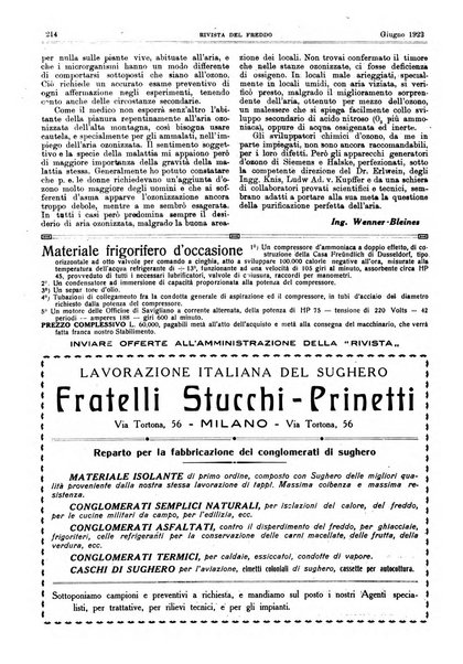 Rivista del freddo periodico mensile illustrato tecnico, scientifico, economico, commerciale