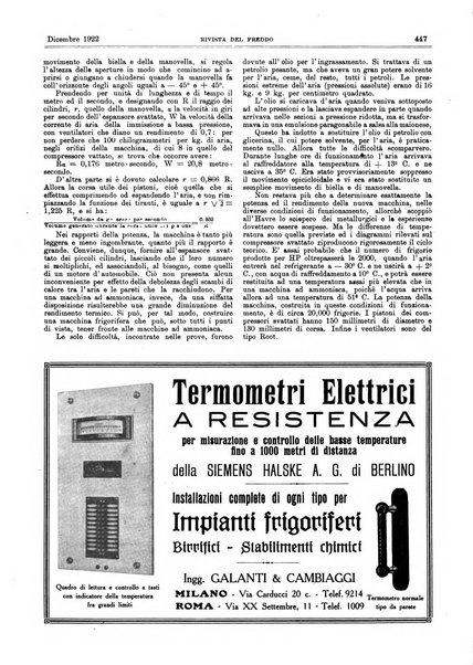 Rivista del freddo periodico mensile illustrato tecnico, scientifico, economico, commerciale