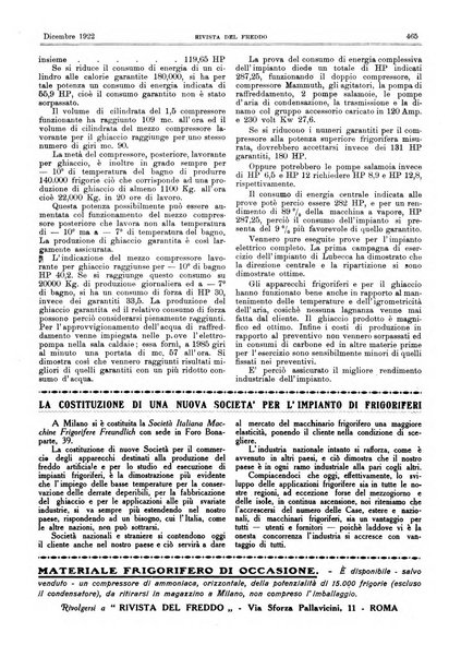 Rivista del freddo periodico mensile illustrato tecnico, scientifico, economico, commerciale