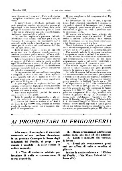 Rivista del freddo periodico mensile illustrato tecnico, scientifico, economico, commerciale