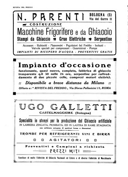 Rivista del freddo periodico mensile illustrato tecnico, scientifico, economico, commerciale