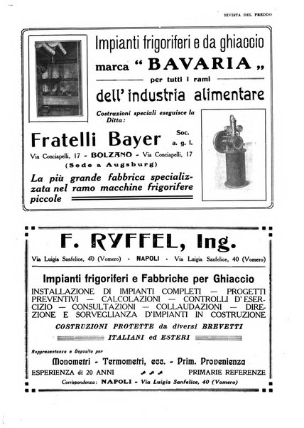 Rivista del freddo periodico mensile illustrato tecnico, scientifico, economico, commerciale