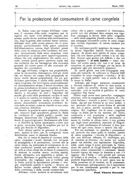 Rivista del freddo periodico mensile illustrato tecnico, scientifico, economico, commerciale