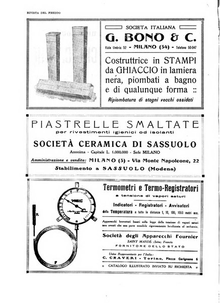 Rivista del freddo periodico mensile illustrato tecnico, scientifico, economico, commerciale