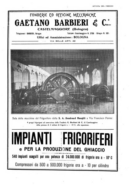 Rivista del freddo periodico mensile illustrato tecnico, scientifico, economico, commerciale