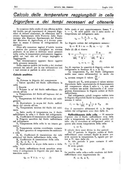 Rivista del freddo periodico mensile illustrato tecnico, scientifico, economico, commerciale