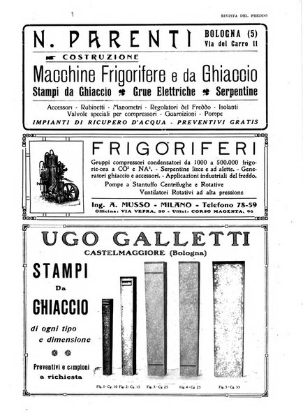 Rivista del freddo periodico mensile illustrato tecnico, scientifico, economico, commerciale