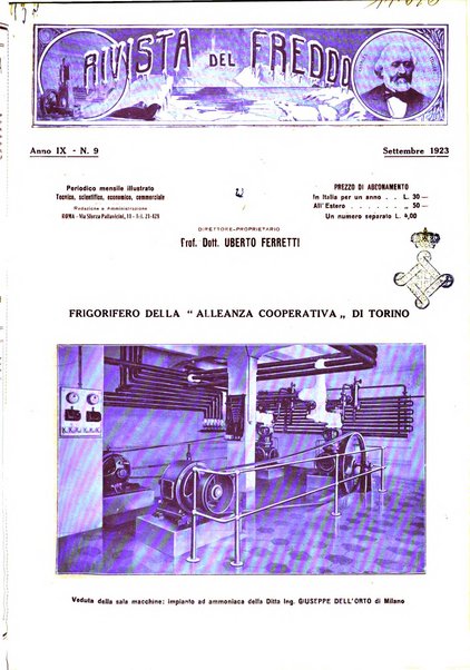 Rivista del freddo periodico mensile illustrato tecnico, scientifico, economico, commerciale