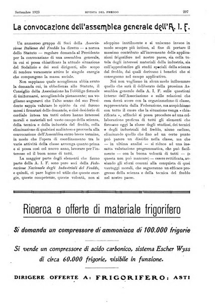 Rivista del freddo periodico mensile illustrato tecnico, scientifico, economico, commerciale