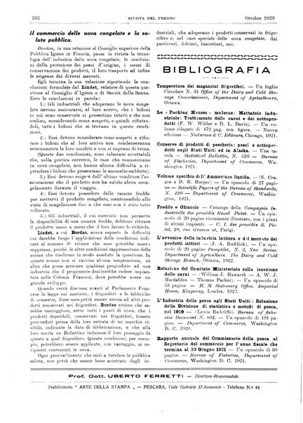 Rivista del freddo periodico mensile illustrato tecnico, scientifico, economico, commerciale