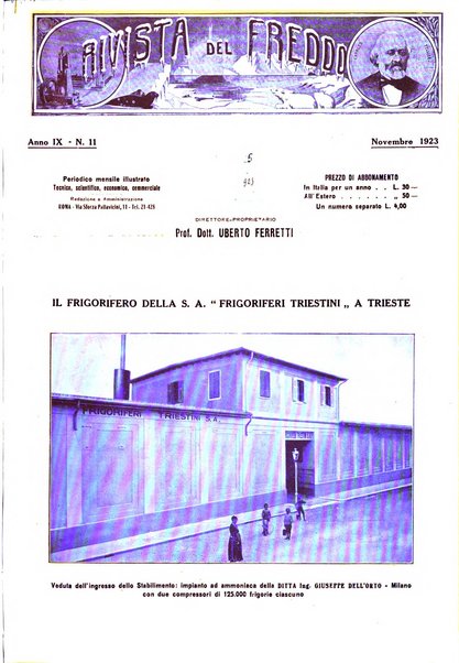 Rivista del freddo periodico mensile illustrato tecnico, scientifico, economico, commerciale