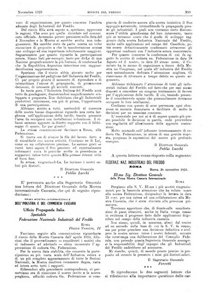 Rivista del freddo periodico mensile illustrato tecnico, scientifico, economico, commerciale