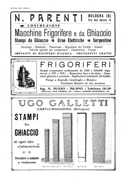 Rivista del freddo periodico mensile illustrato tecnico, scientifico, economico, commerciale