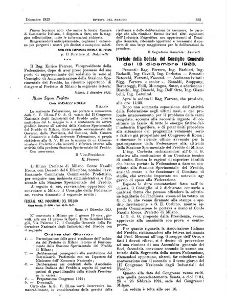 Rivista del freddo periodico mensile illustrato tecnico, scientifico, economico, commerciale