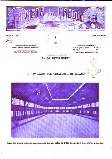 Rivista del freddo periodico mensile illustrato tecnico, scientifico, economico, commerciale