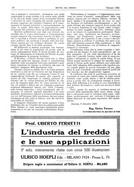 Rivista del freddo periodico mensile illustrato tecnico, scientifico, economico, commerciale