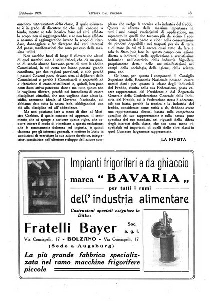 Rivista del freddo periodico mensile illustrato tecnico, scientifico, economico, commerciale