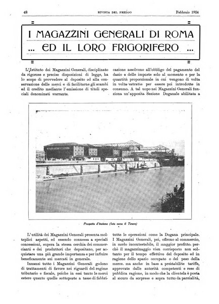 Rivista del freddo periodico mensile illustrato tecnico, scientifico, economico, commerciale