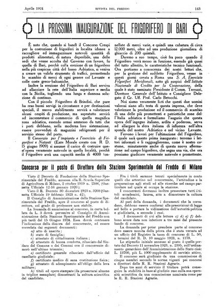 Rivista del freddo periodico mensile illustrato tecnico, scientifico, economico, commerciale