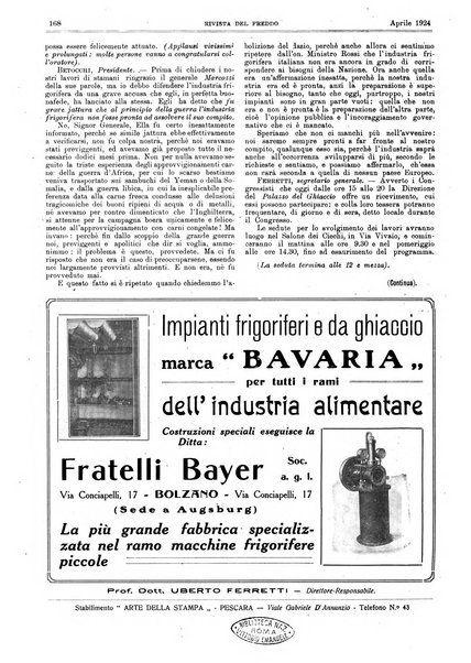 Rivista del freddo periodico mensile illustrato tecnico, scientifico, economico, commerciale