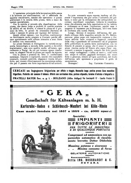 Rivista del freddo periodico mensile illustrato tecnico, scientifico, economico, commerciale