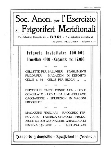 Rivista del freddo periodico mensile illustrato tecnico, scientifico, economico, commerciale