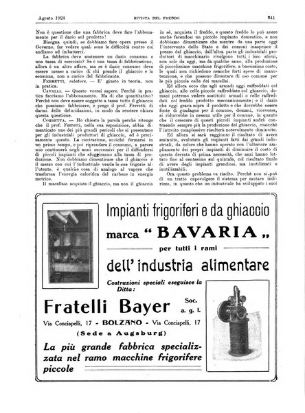 Rivista del freddo periodico mensile illustrato tecnico, scientifico, economico, commerciale