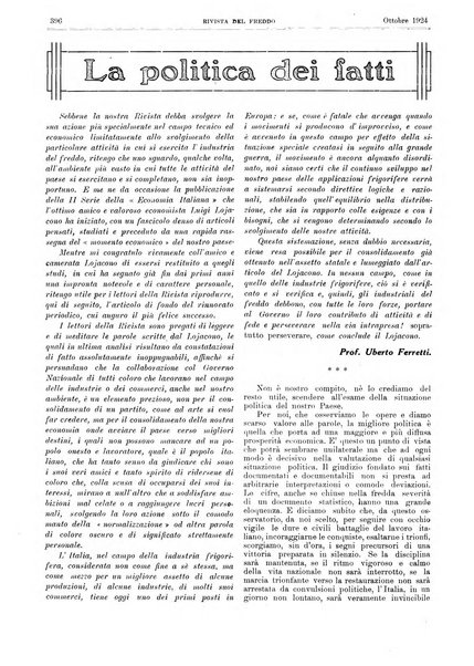 Rivista del freddo periodico mensile illustrato tecnico, scientifico, economico, commerciale