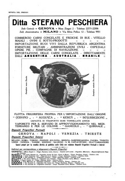 Rivista del freddo periodico mensile illustrato tecnico, scientifico, economico, commerciale