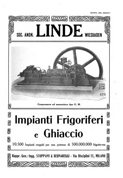 Rivista del freddo periodico mensile illustrato tecnico, scientifico, economico, commerciale