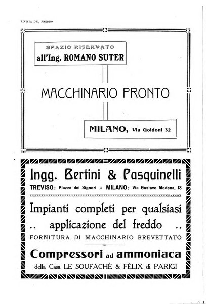 Rivista del freddo periodico mensile illustrato tecnico, scientifico, economico, commerciale