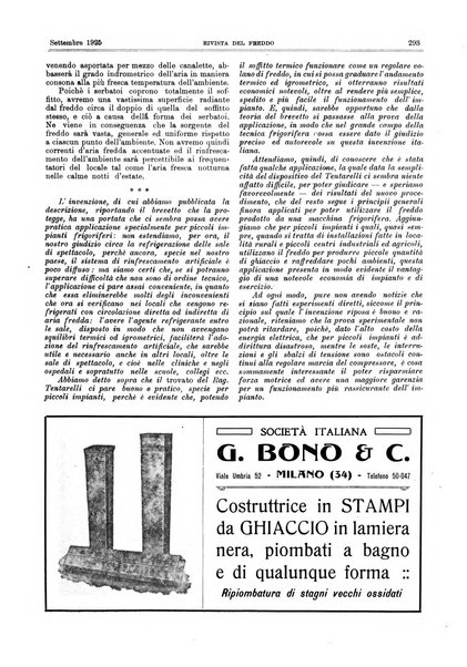 Rivista del freddo periodico mensile illustrato tecnico, scientifico, economico, commerciale