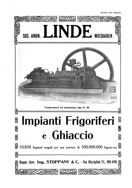 Rivista del freddo periodico mensile illustrato tecnico, scientifico, economico, commerciale