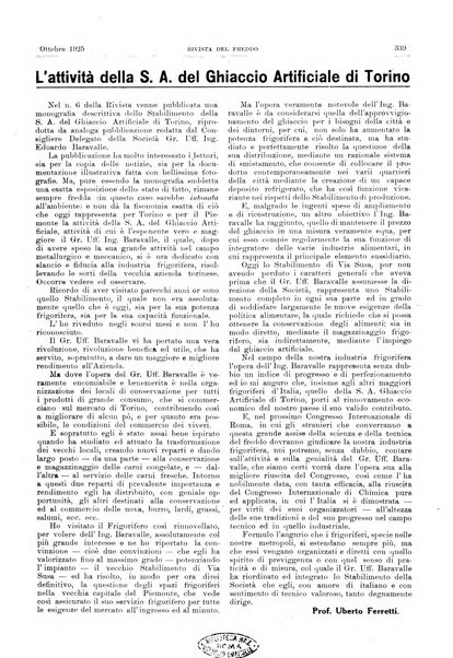 Rivista del freddo periodico mensile illustrato tecnico, scientifico, economico, commerciale