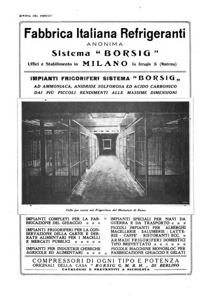 Rivista del freddo periodico mensile illustrato tecnico, scientifico, economico, commerciale