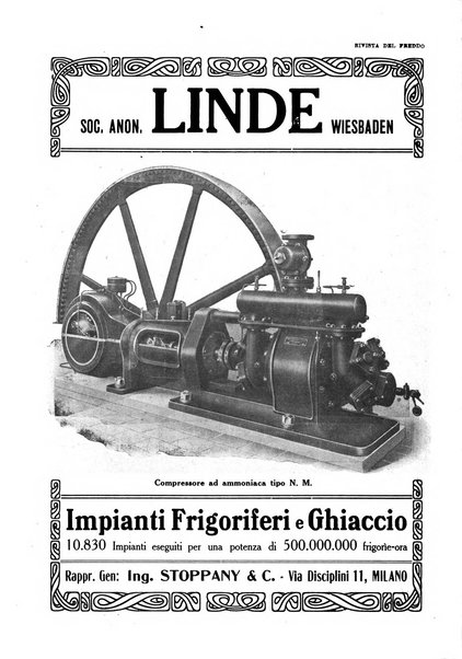 Rivista del freddo periodico mensile illustrato tecnico, scientifico, economico, commerciale