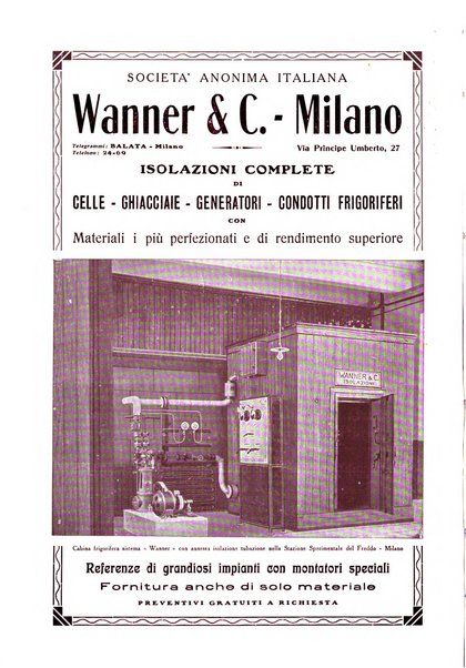 Rivista del freddo periodico mensile illustrato tecnico, scientifico, economico, commerciale