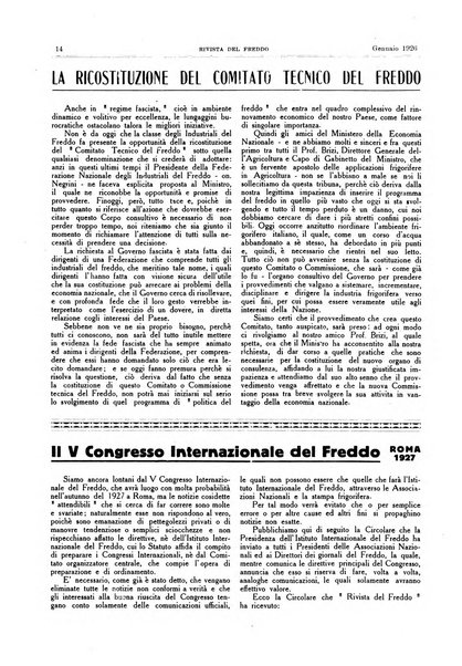 Rivista del freddo periodico mensile illustrato tecnico, scientifico, economico, commerciale