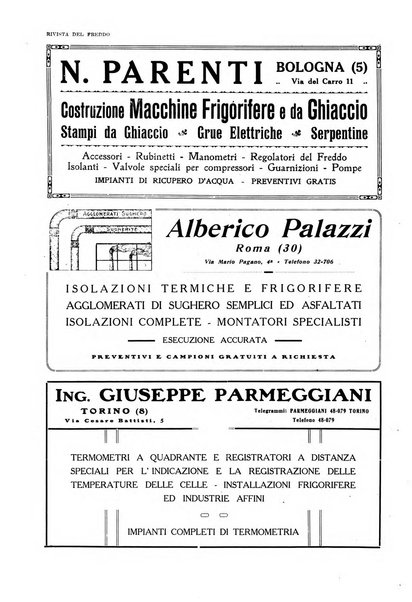 Rivista del freddo periodico mensile illustrato tecnico, scientifico, economico, commerciale