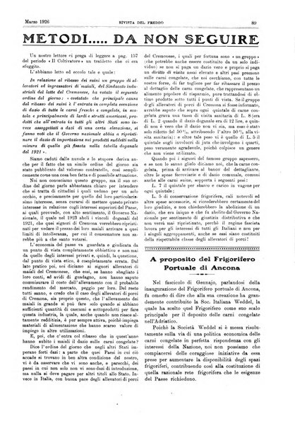 Rivista del freddo periodico mensile illustrato tecnico, scientifico, economico, commerciale