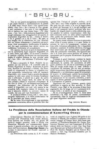 Rivista del freddo periodico mensile illustrato tecnico, scientifico, economico, commerciale