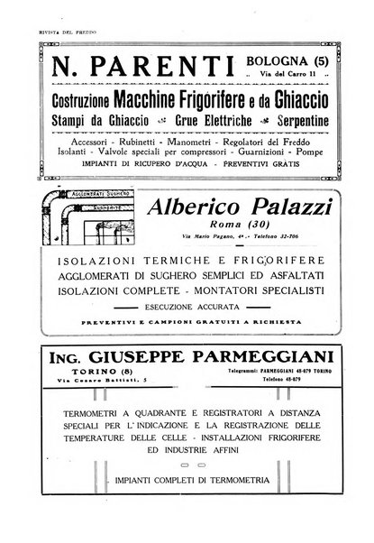 Rivista del freddo periodico mensile illustrato tecnico, scientifico, economico, commerciale