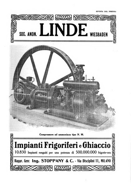 Rivista del freddo periodico mensile illustrato tecnico, scientifico, economico, commerciale