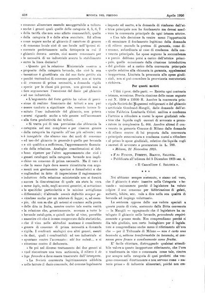 Rivista del freddo periodico mensile illustrato tecnico, scientifico, economico, commerciale